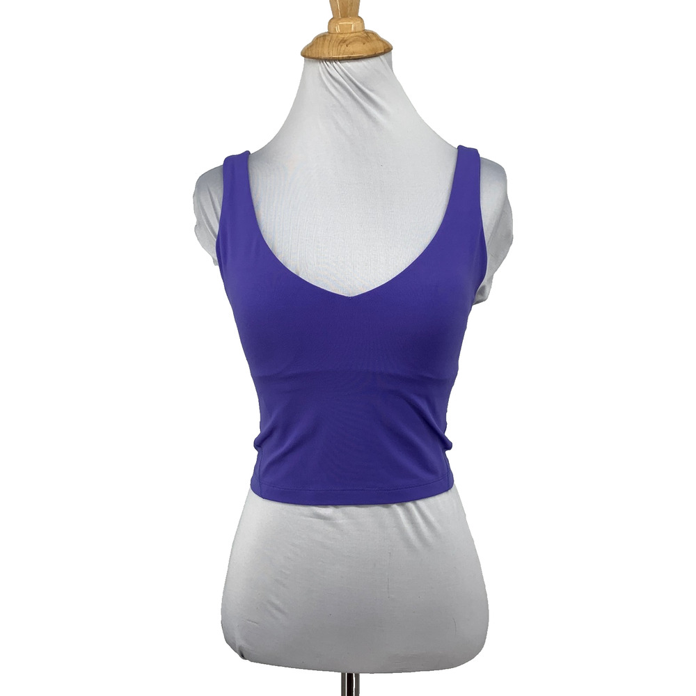 Lululemon Top Womens 4 Amethyst Align Waist Length Racerback Padded Yoga Tank